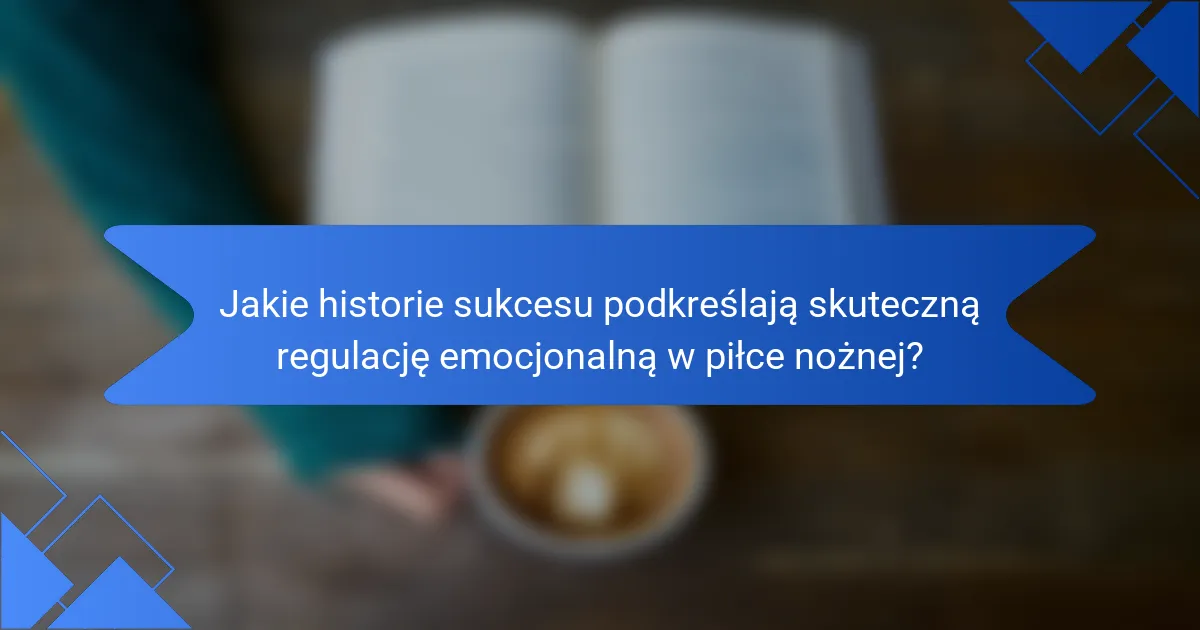 Jakie historie sukcesu podkreślają skuteczną regulację emocjonalną w piłce nożnej?