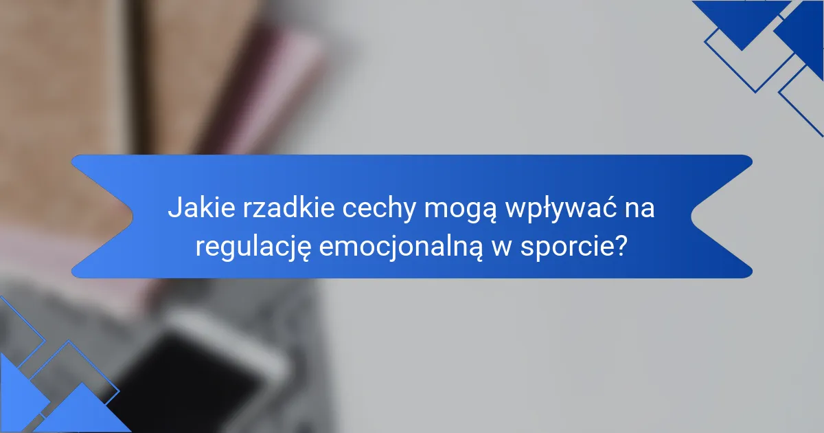 Jakie rzadkie cechy mogą wpływać na regulację emocjonalną w sporcie?