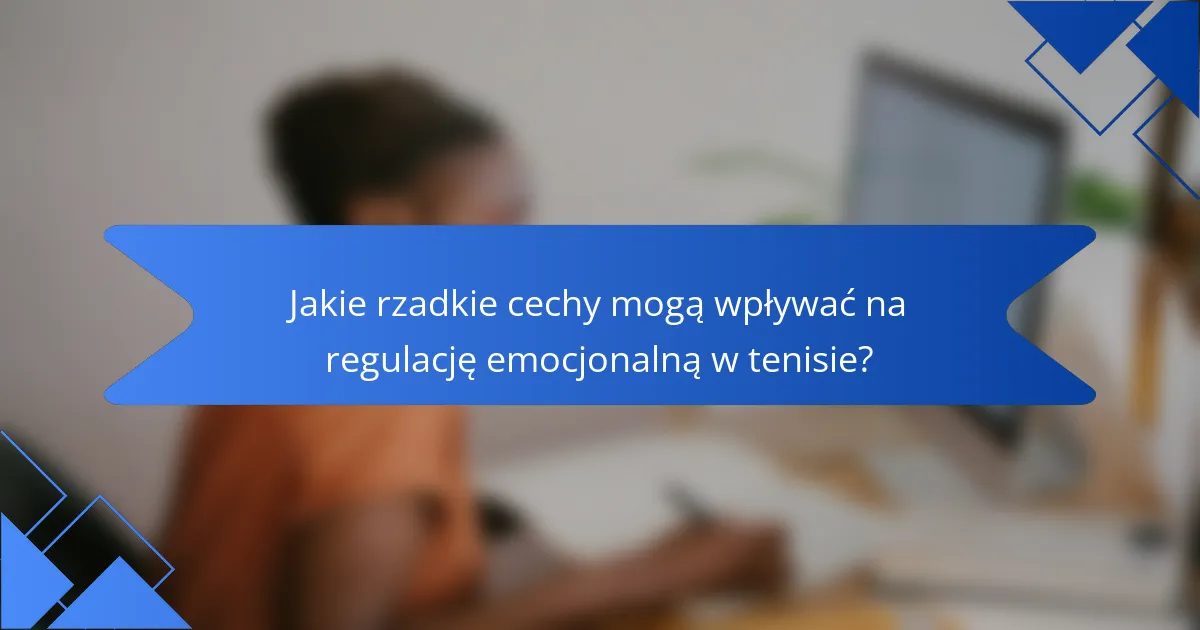 Jakie rzadkie cechy mogą wpływać na regulację emocjonalną w tenisie?