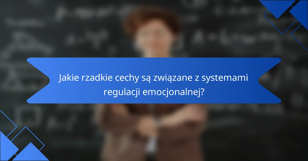 Jakie rzadkie cechy są związane z systemami regulacji emocjonalnej?