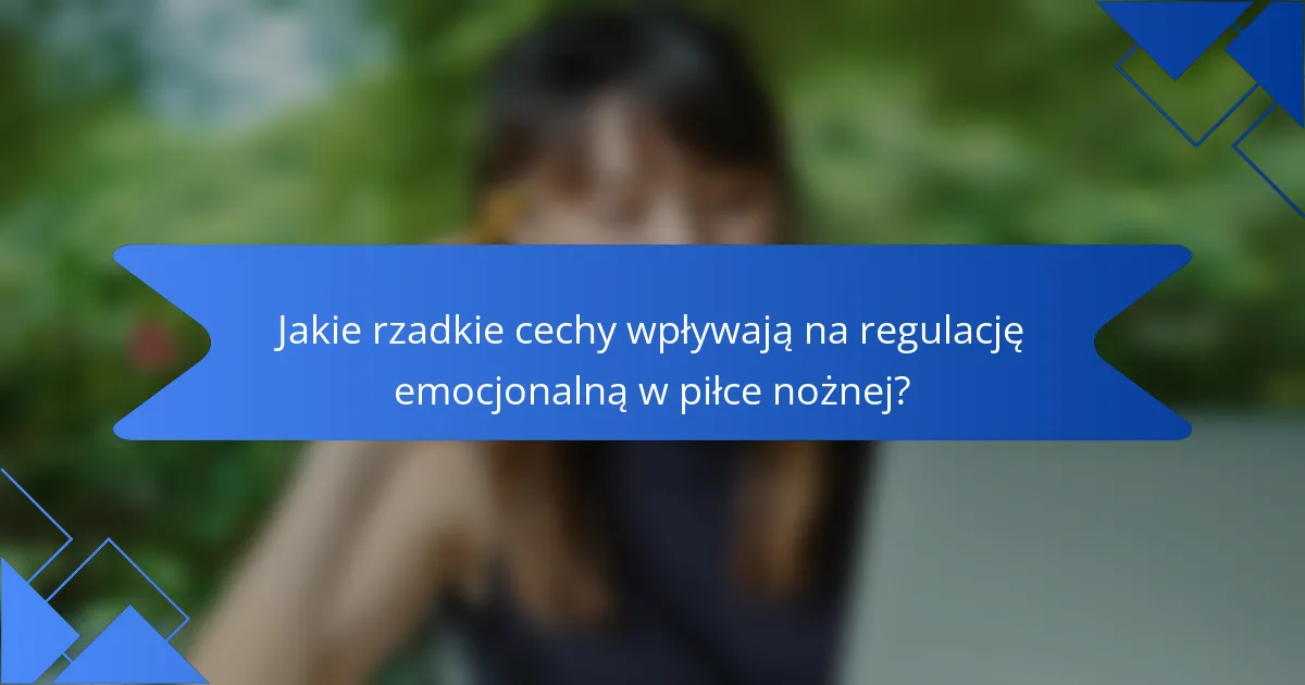 Jakie rzadkie cechy wpływają na regulację emocjonalną w piłce nożnej?